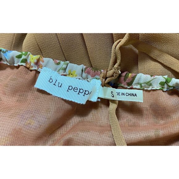 Floral Chiffon Pleated Dress Size Small Western Prairie Boho Ditsy Cute Party - Picture 3 of 5